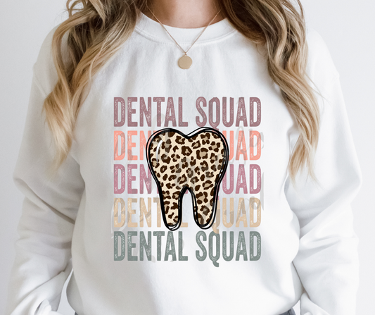 Dental Squad Leopard Tooth Full Color DTF Transfer