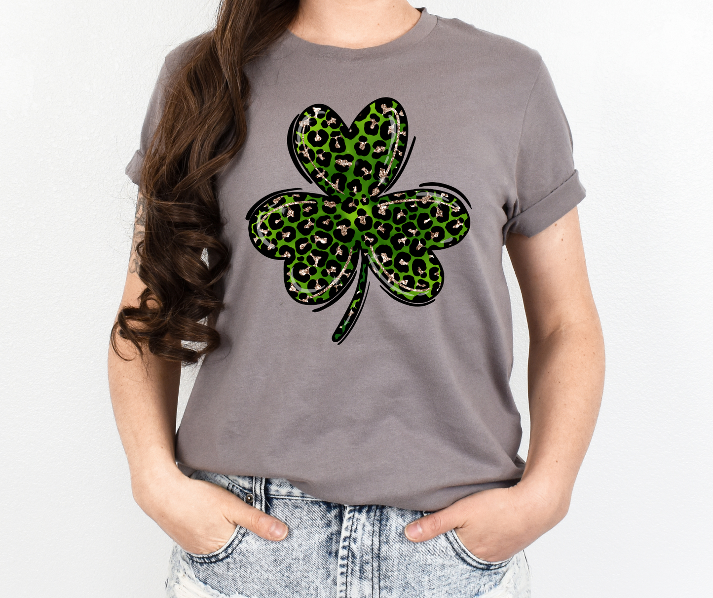 St Patrick's Leopard Clover Full Color DTF Transfer