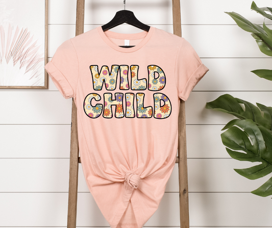 Retro Flower Wild Child Full Color DTF Transfer