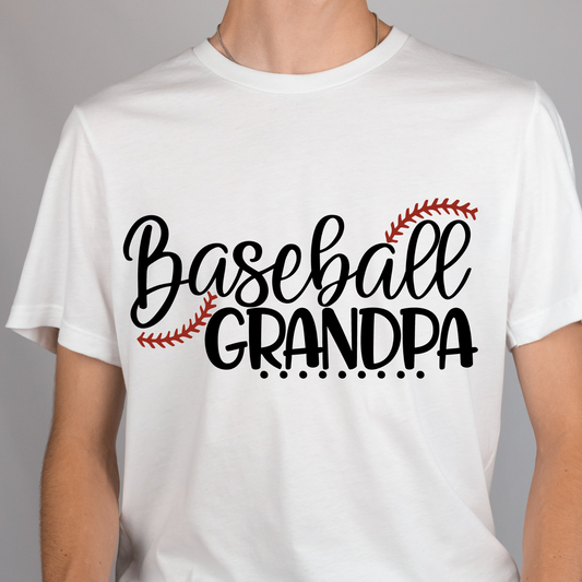 Baseball Grandpa Red Seams Full Color DTF Transfer