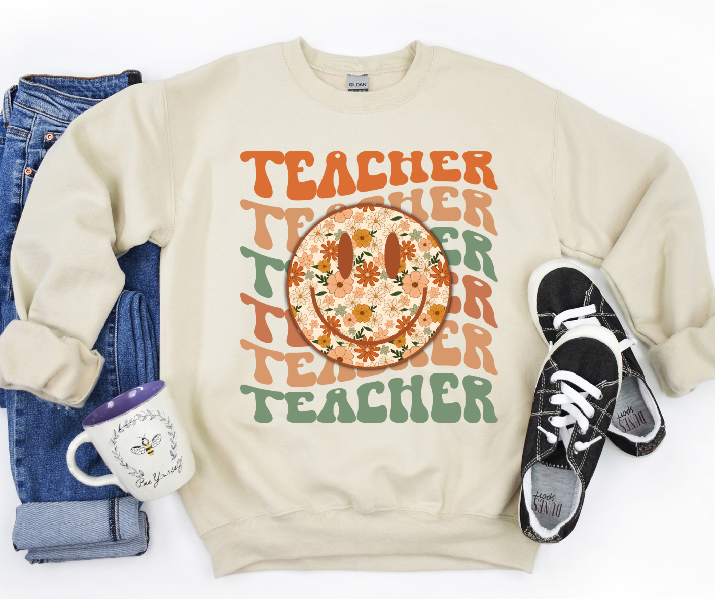 Retro Teacher Teacher Teacher Full Color DTF Transfers