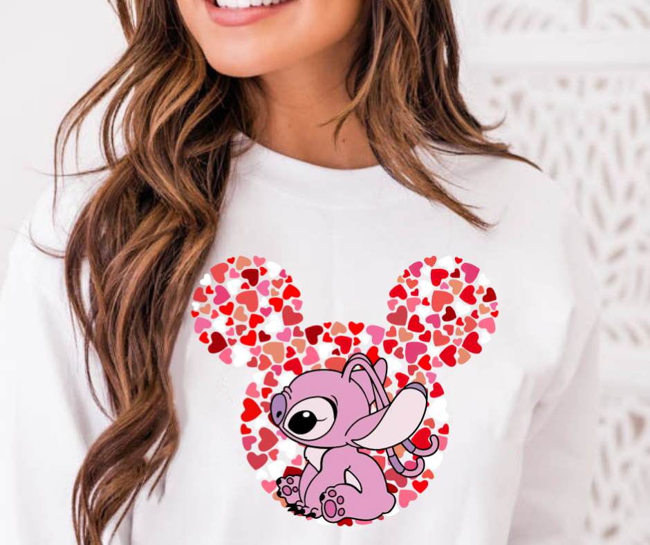 Angel Stitch Heart My Valentine Full Color DTF Transfer