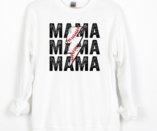 Mama Baseball Seam Lightening Bolt Full Color DTF Transfer