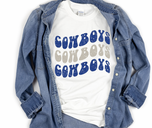 Distressed Cowboys Cowboys Cowboys Full Color DTF Transfer