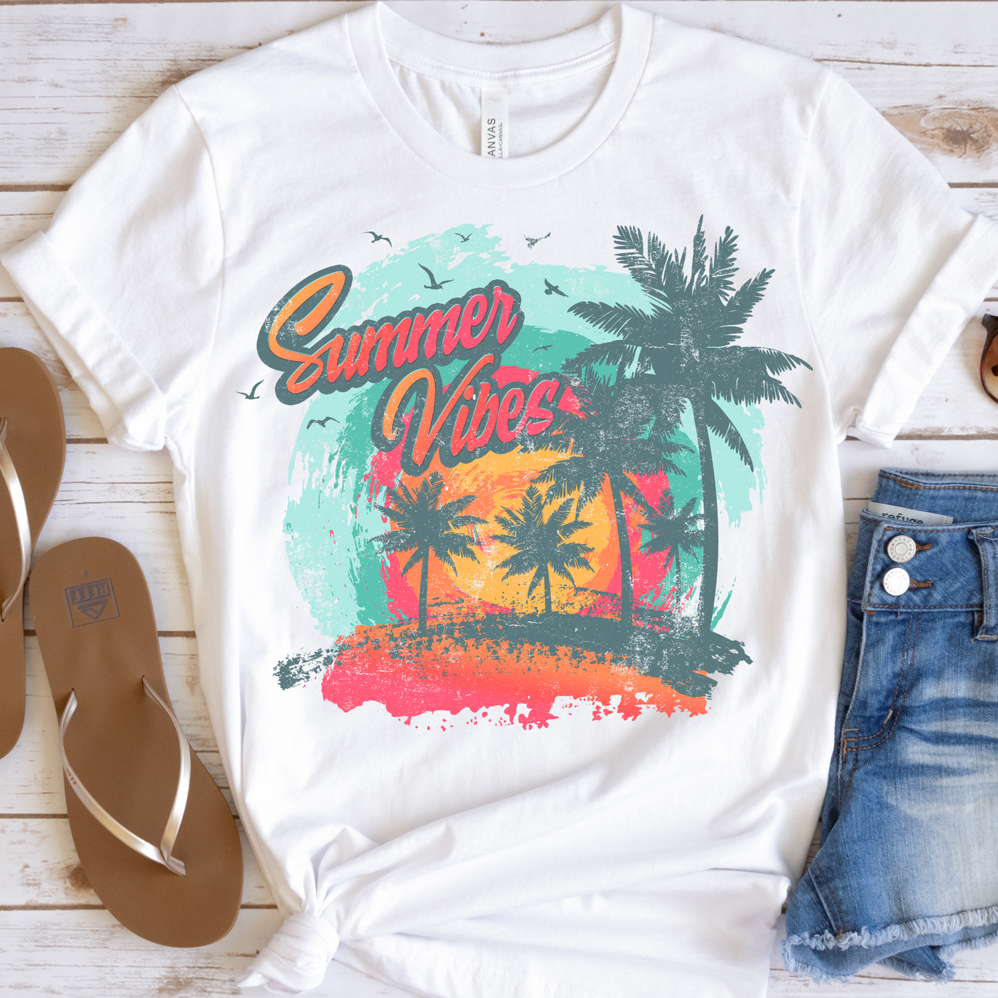 Summer Vibes (Palm Trees)Full Color DTF Transfers