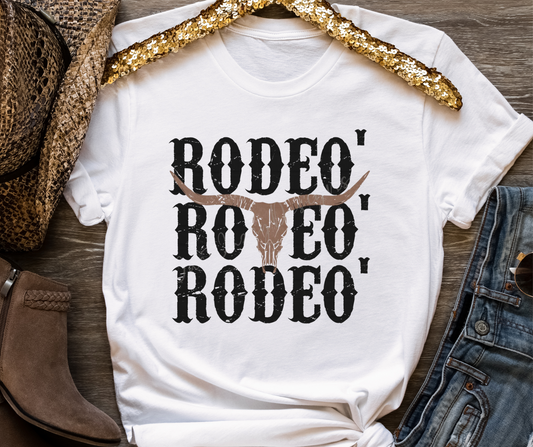 Rodeo Repeat w/Skull Full Color DTF Transfers