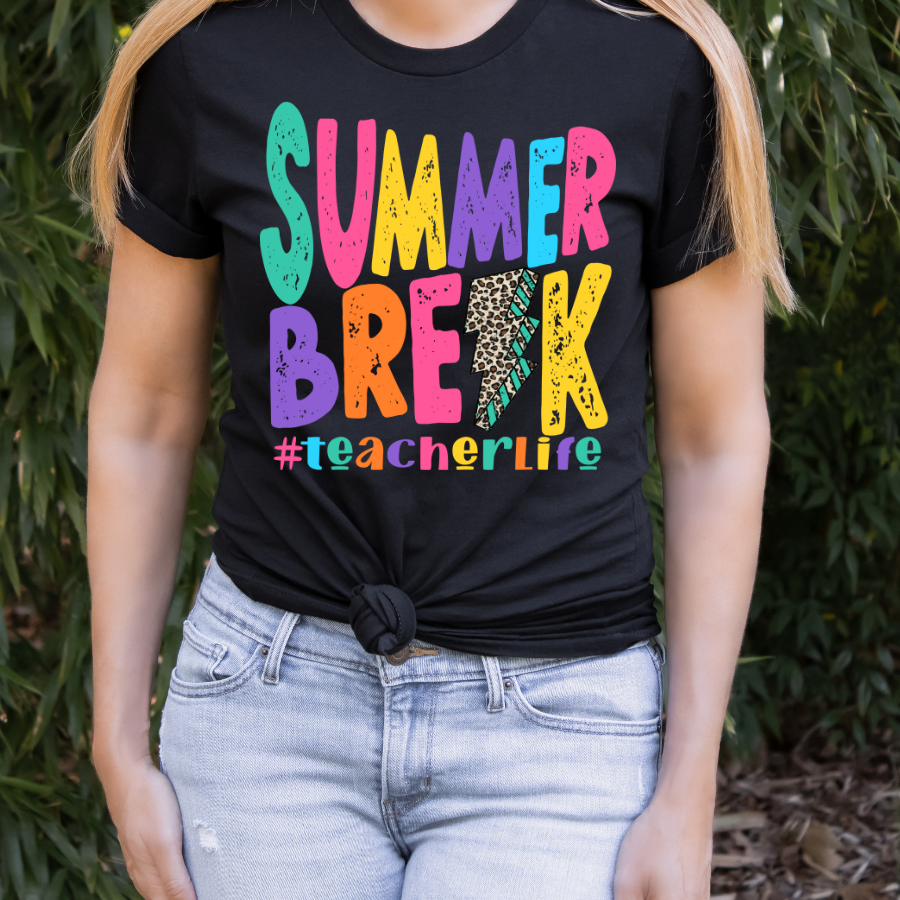 Summer Break Teacher Life Full Color DTF Transfer