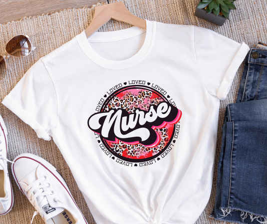 Nurse Leopard Valentines Full Color DTF Transfer