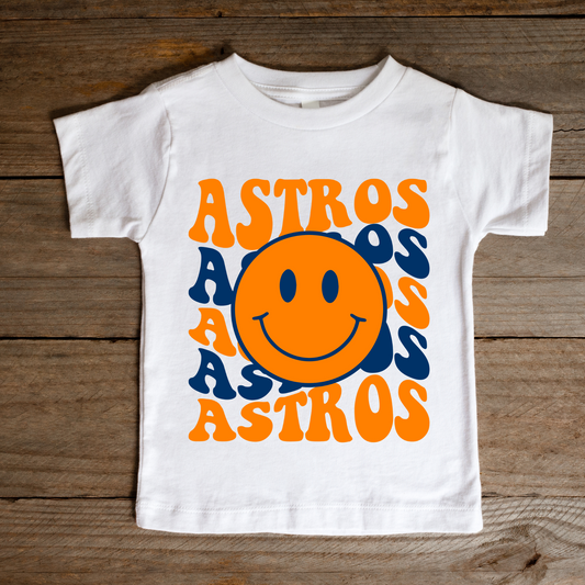 Astros Repeat Smiley Face Full Color DTF Transfer