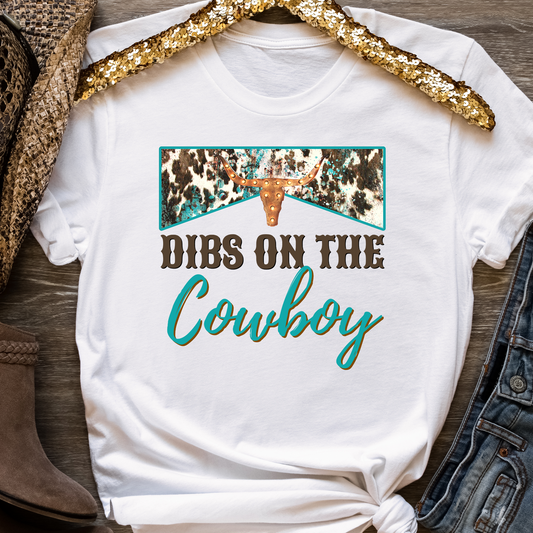 Dibs on The Cowboy Cowhide/Turquoise Full Color DTF Transfers