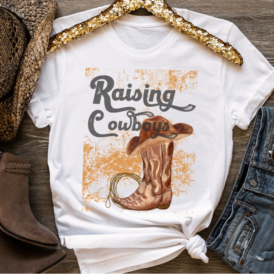 Raising Cowboys Boot & Hat Full Color DTF Transfers