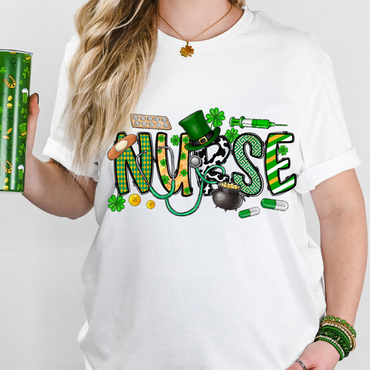 St Patrick's Nurse Theme Full Color DTF Transfer