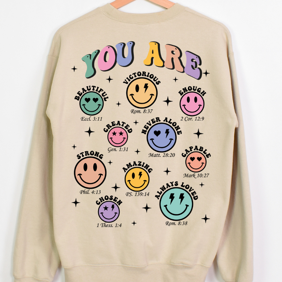 You Are... Affirmations Smiley Face (Multi Options) Full Color DTF Transfer