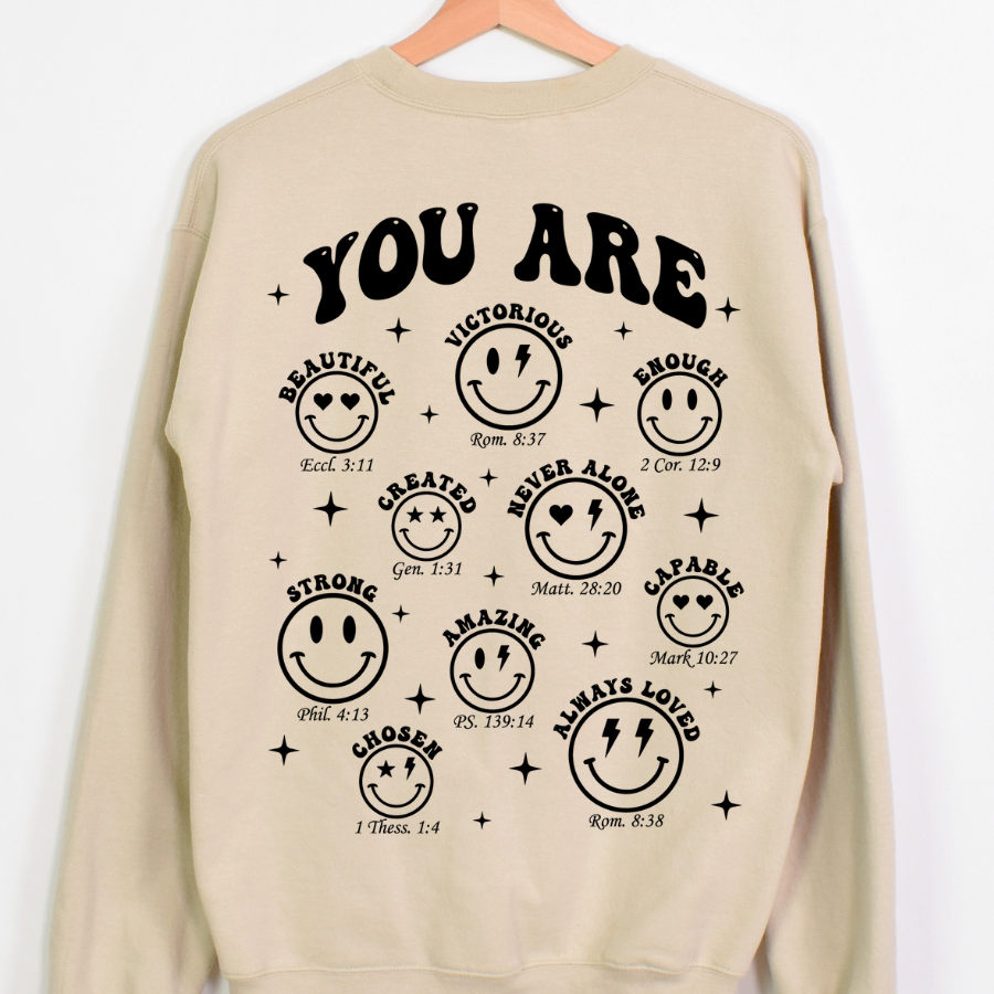 You Are... Affirmations Smiley Face (Multi Options) Full Color DTF Transfer