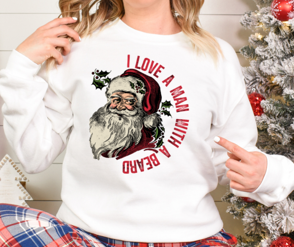 Santa I Love A Man With A Beard Full Color DTF Transfer