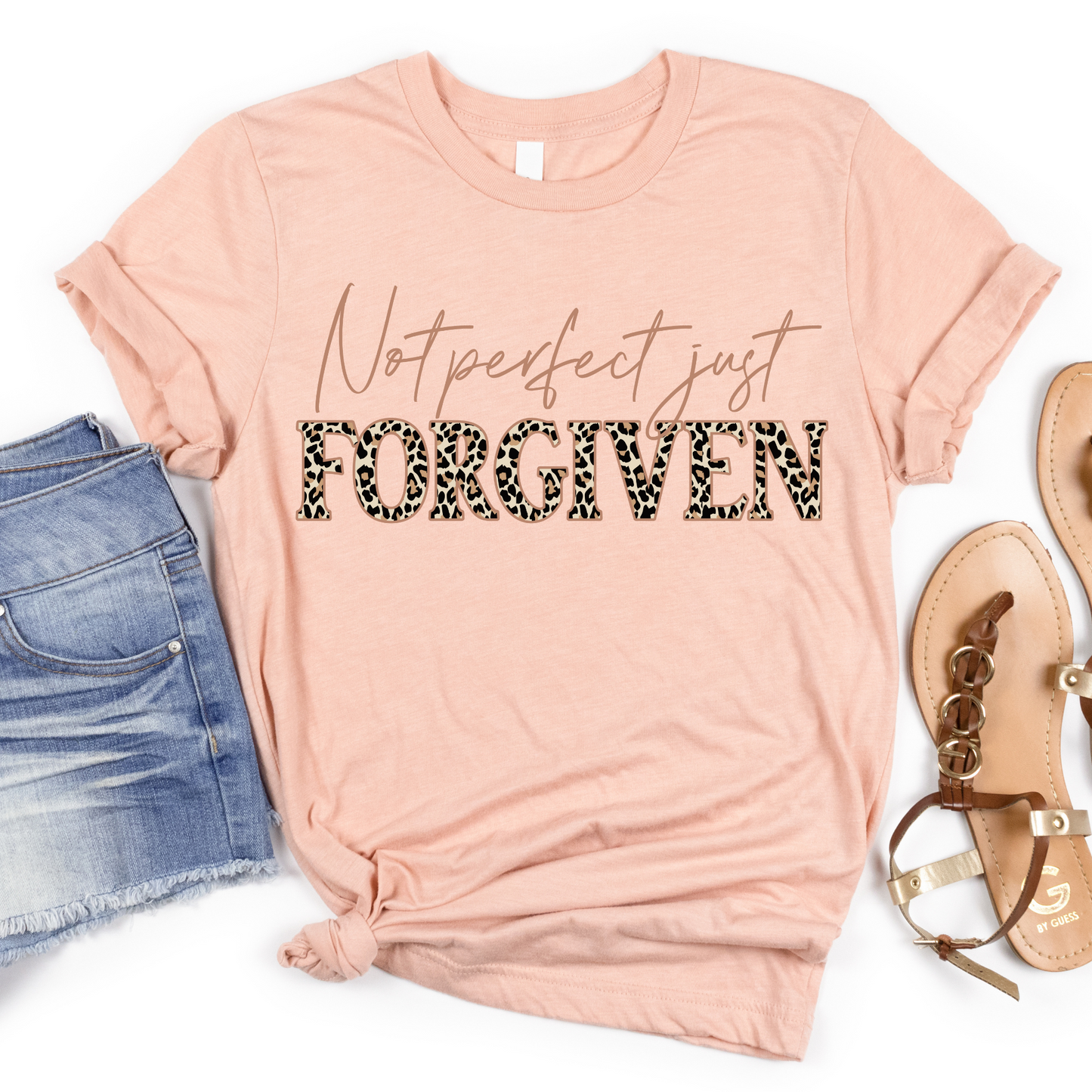 Not Perfect Just Forgiven Leopard Full Color DTF Transfer