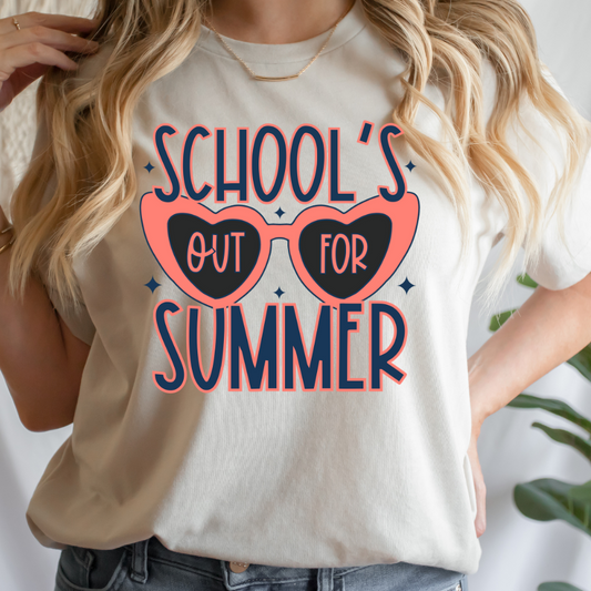 Schools Out For Summer Sunglasses Full Color DTF Transfer