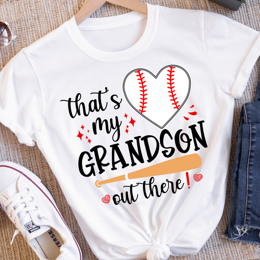 Baseball That's My Grandson Out There Full Color DTF Transfer