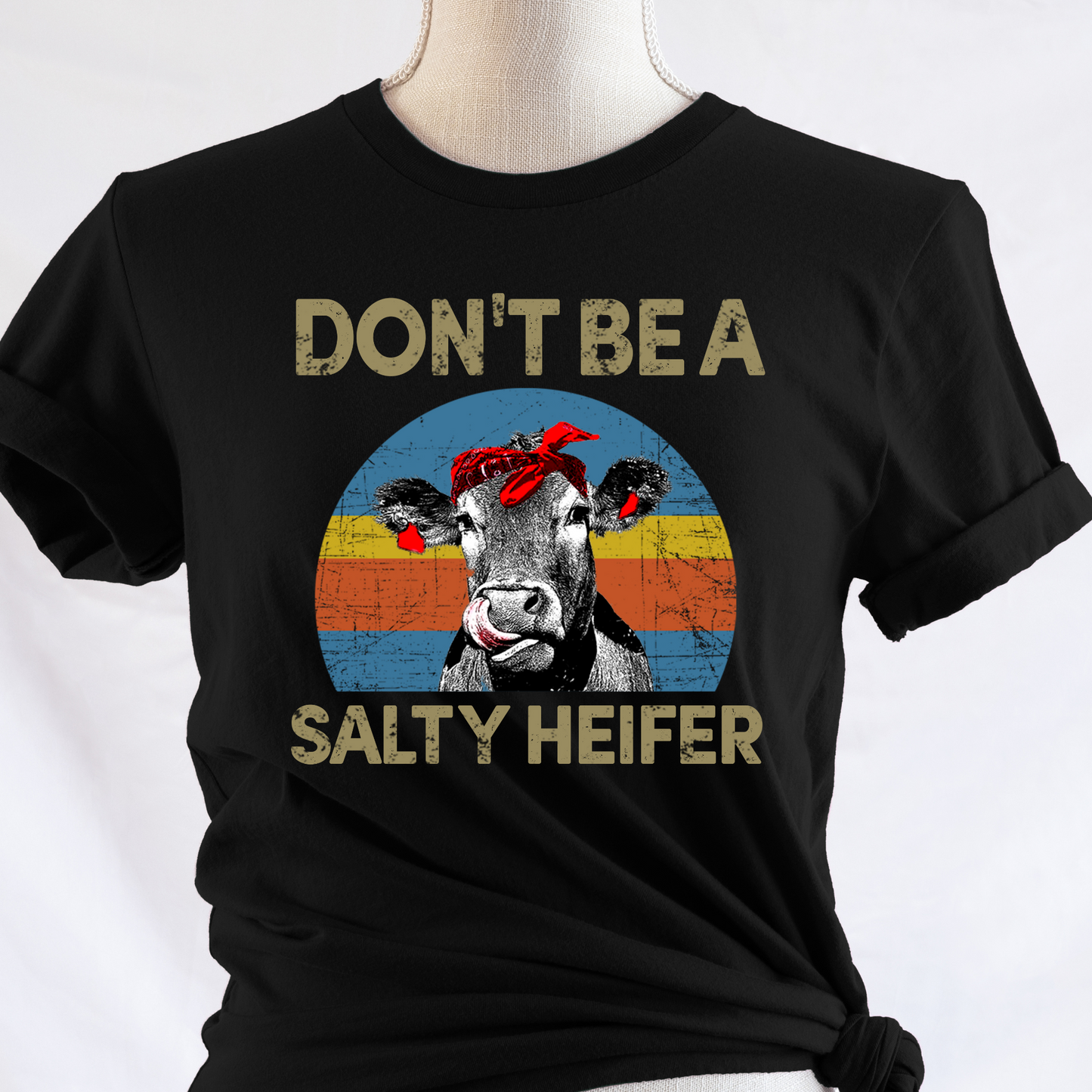 Dont Be A Salty Heifer Cow Full Color DTF Transfers