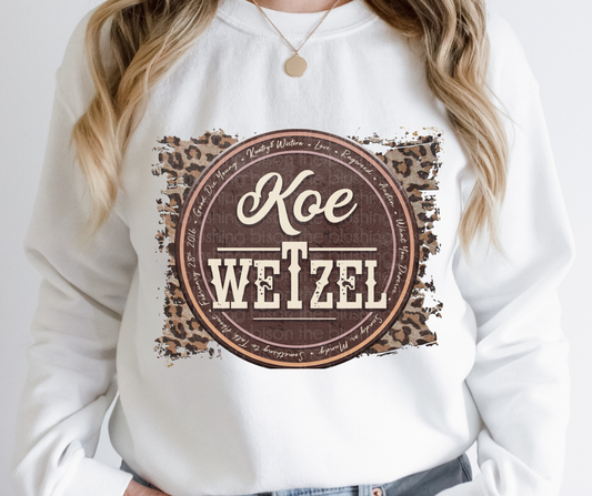 Koe Wetzel Leopard Western Full Color DTF Transfer