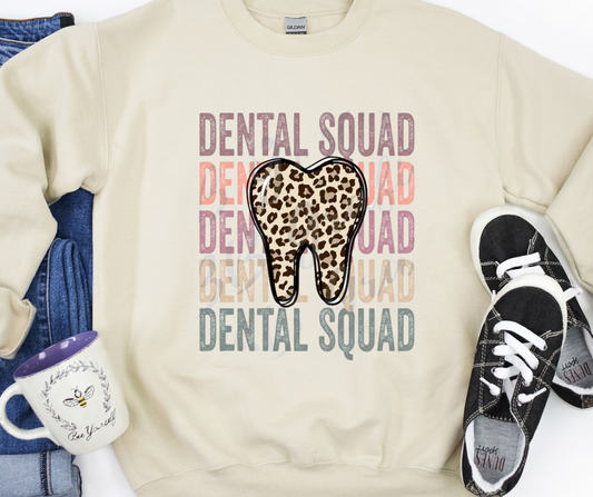 Dental Squad Leopard Tooth Full Color DTF Transfer