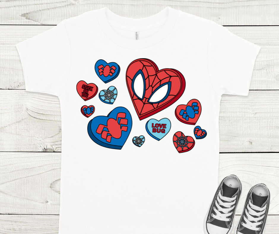 Spiderman Multi Hearts  Full Color DTF Transfers