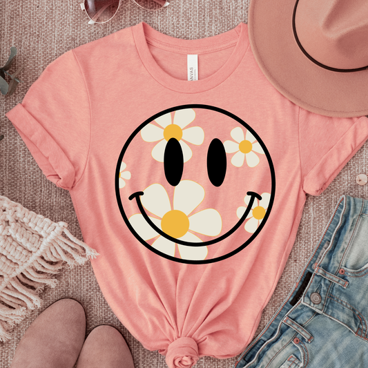 Daisy Smiley Face Full Color DTF Transfer