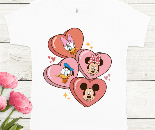 Mouse & Friends Hearts Valentines Full Color DTF Transfers