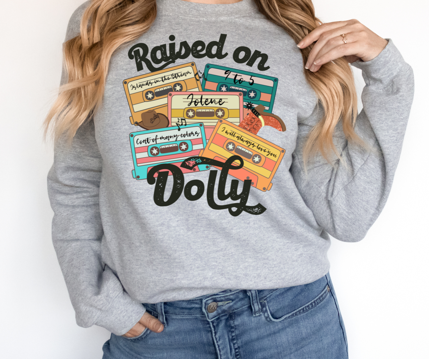 Raised on Dolly Cassette Collage Full Color DTF Transfers