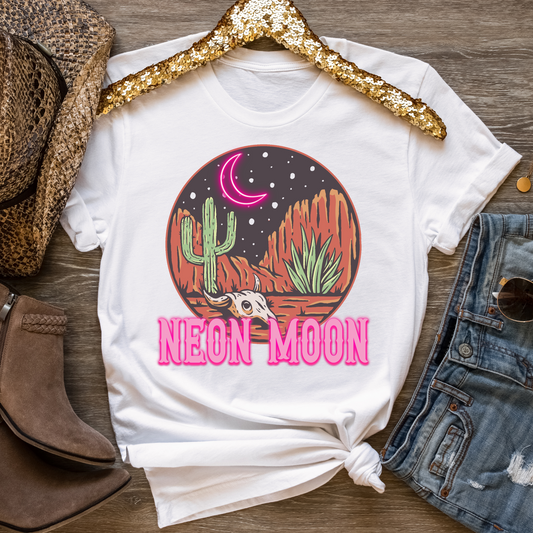 Neon Moon Western Full Color DTF Transfers