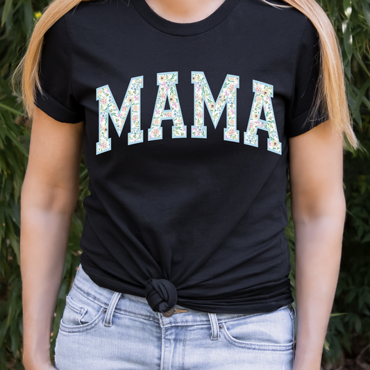 Floral Mama Applique Full Color DTF Transfer