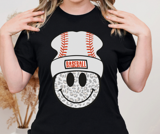 Baseball Beanie Smiley Full Color DTF Transfer