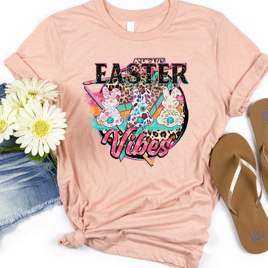 Easter Vibes Glitter Retro Full Color DTF Transfer