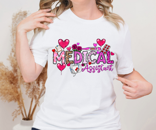 Medical Assistant Valentines Theme Full Color DTF Transfer