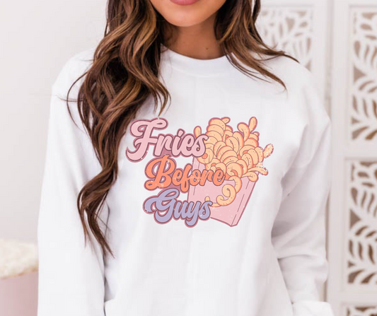 Fries Before Guys Valentines (Curly Fries) Full Color DTF Transfers