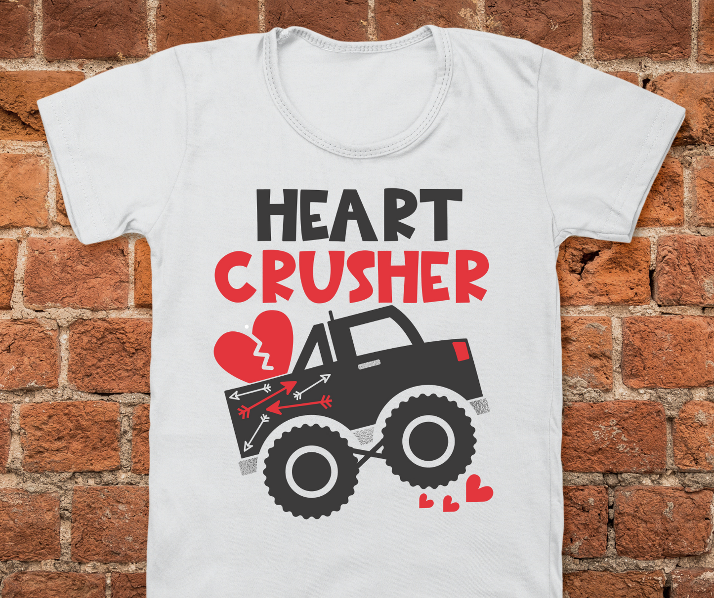 Monster Truck Heart Crusher Full Color DTF Transfer