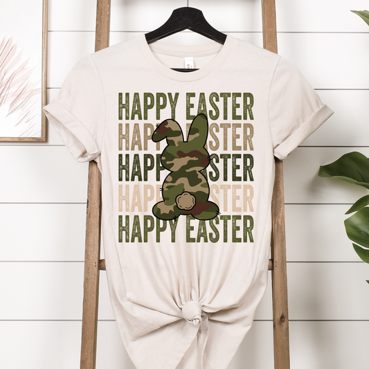 Happy Easter Repeat (Camo) Full Color DTF Transfer