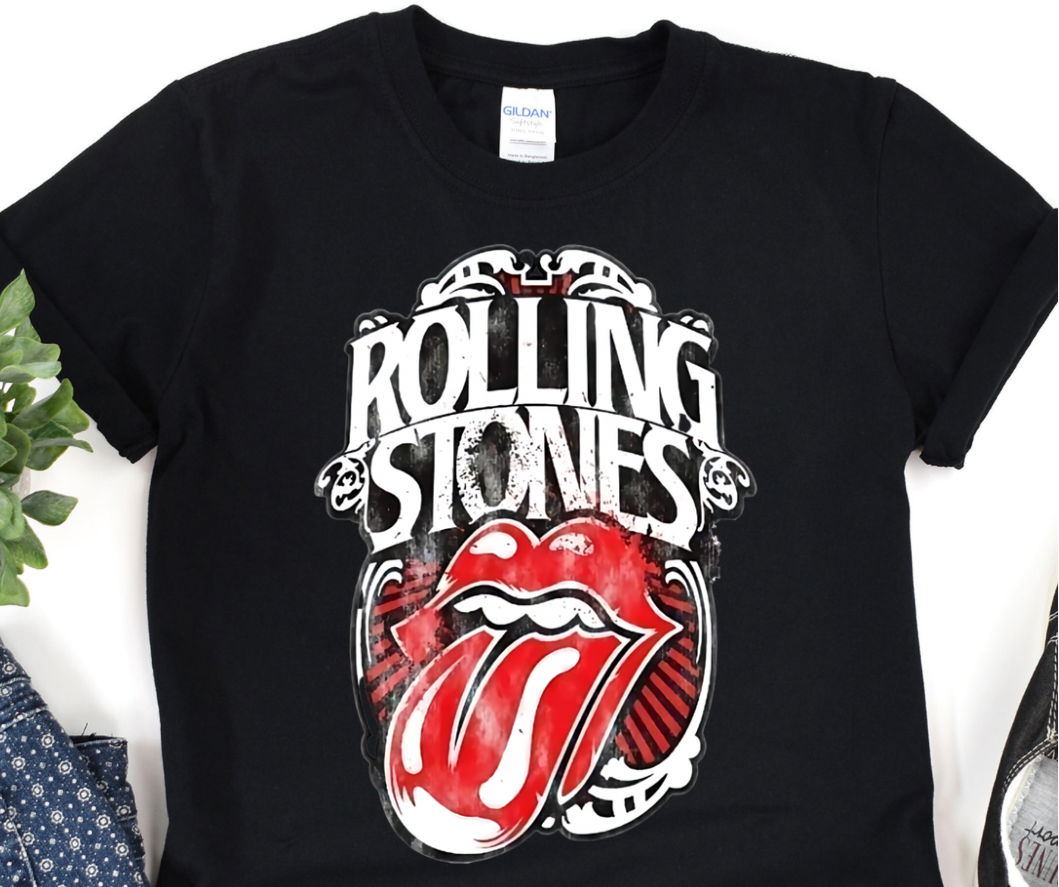 Rolling Stones Tongue Distressed Full Color DTF Transfer