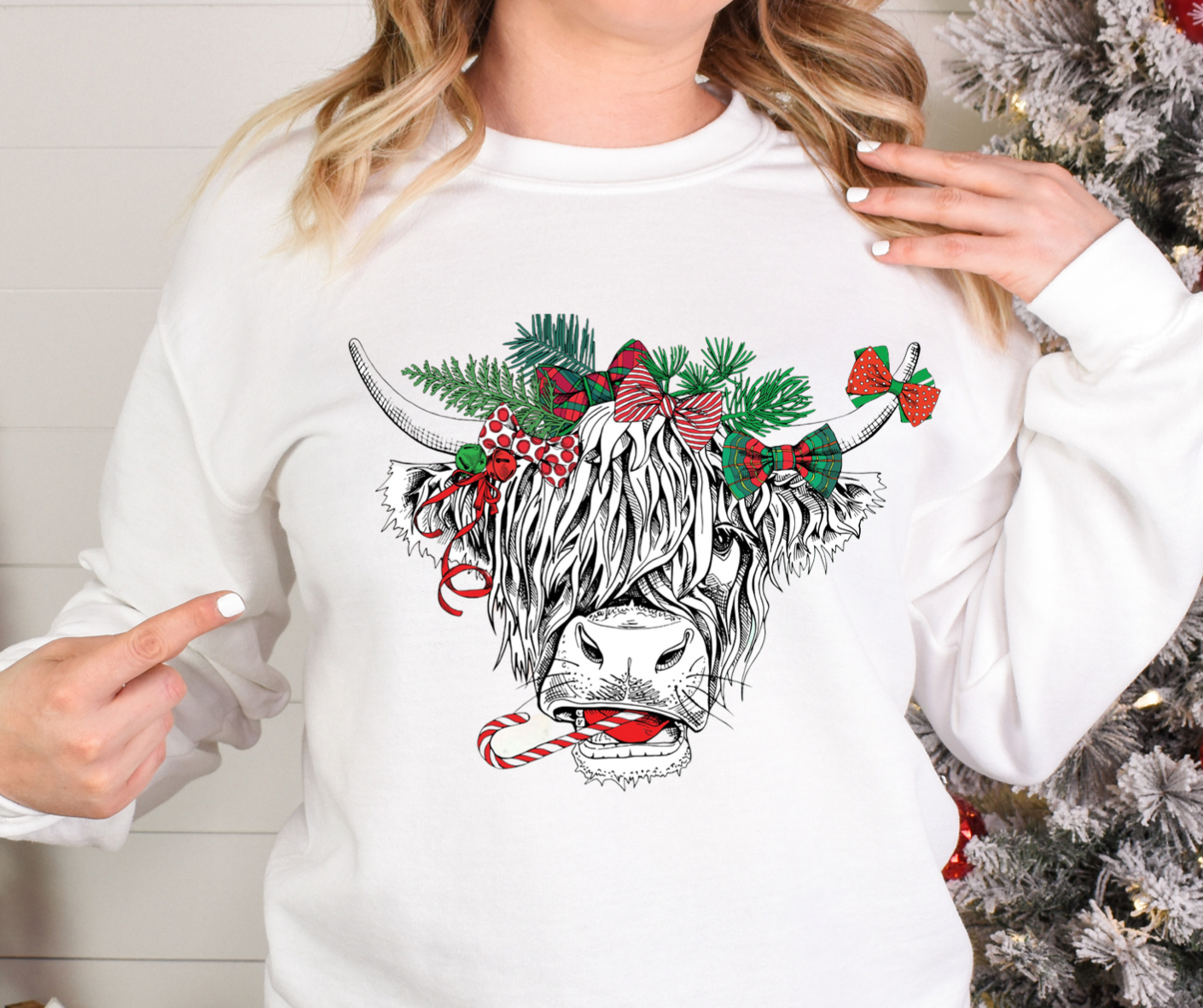 Christmas Heifer Full Color DTF Transfer