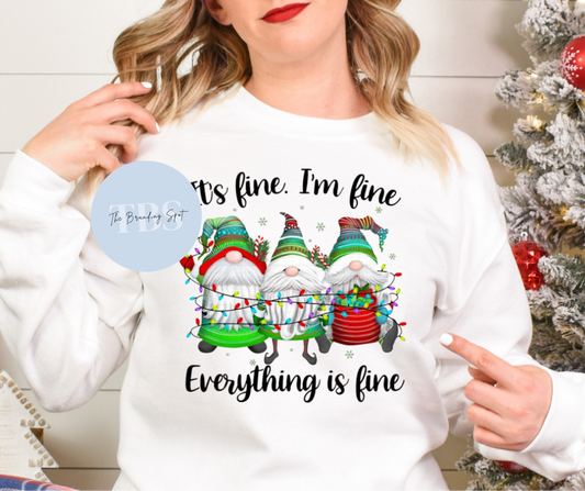 Gnomes It’s Fine I’m Fine Everythings FineFull Color DTF Transfer