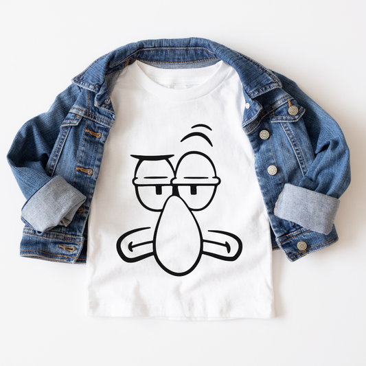 Squidward Face Outline  Full Color DTF Transfer
