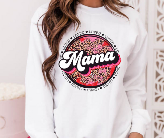 Mama Loved Leopard Circle  Full Color DTF Transfer