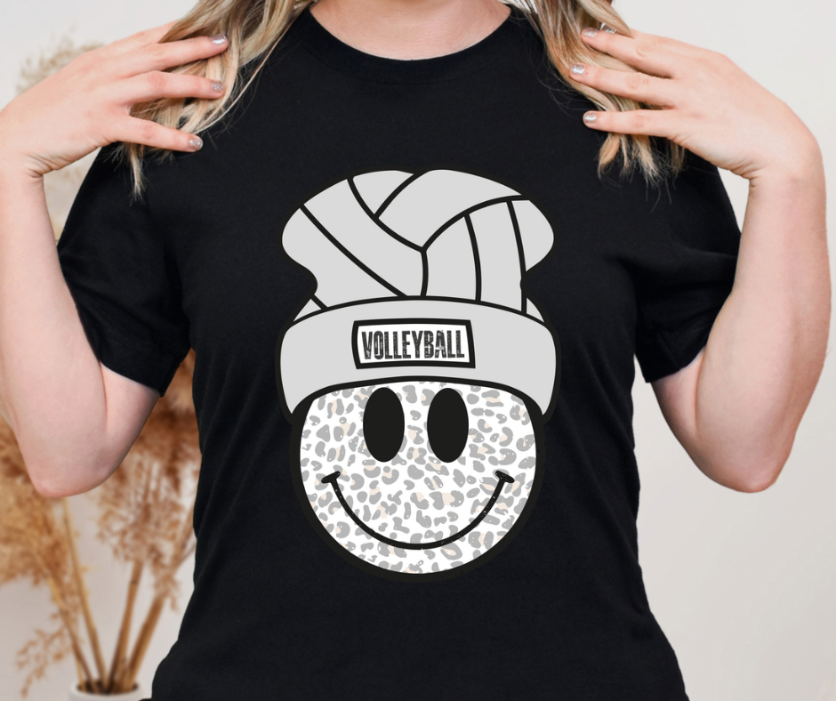 Volleyball Beanie Smiley Full Color DTF Transfer