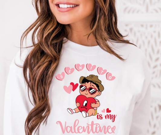 Benito Is My Valentine Bad Bunny Full Color DTF Transfer