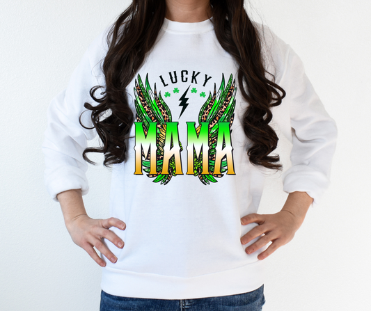 Lucky Mama Wings St Patrick's Full Color DTF Transfer