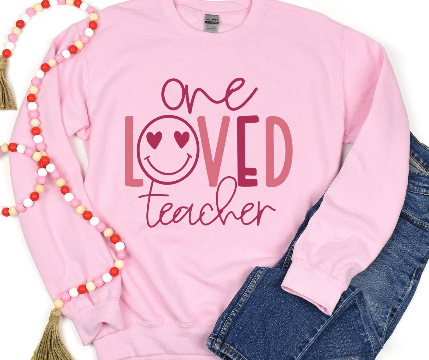 One Loved Teacher Smiley Face Full Color DTF Transfers