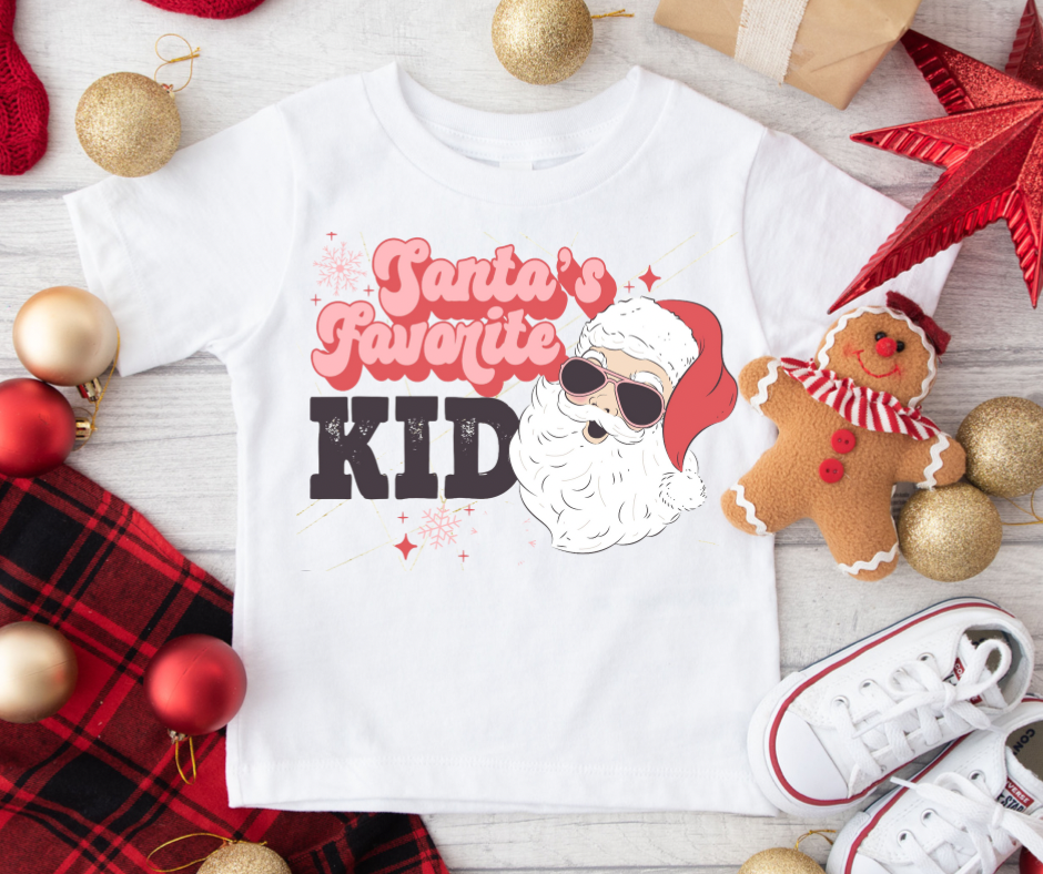 Santa’s Favorite Kid Retro Full Color DTF Transfer