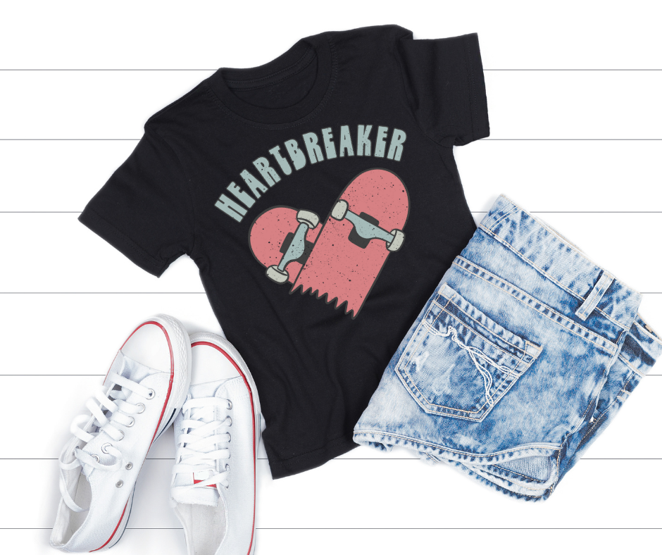 Skateboard Heartbreaker Full Color DTF Transfer