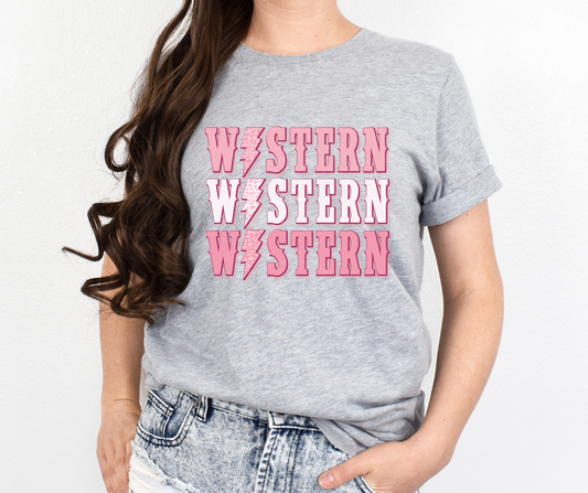 Pink Western Leopard Lightening Bolt Full Color DTF Transfer