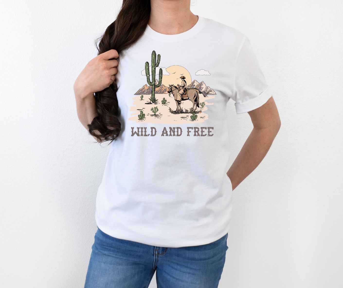 Wild and Free Cactus Western Full Color DTF Transfer